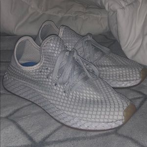 Grey adidas tennis shoes